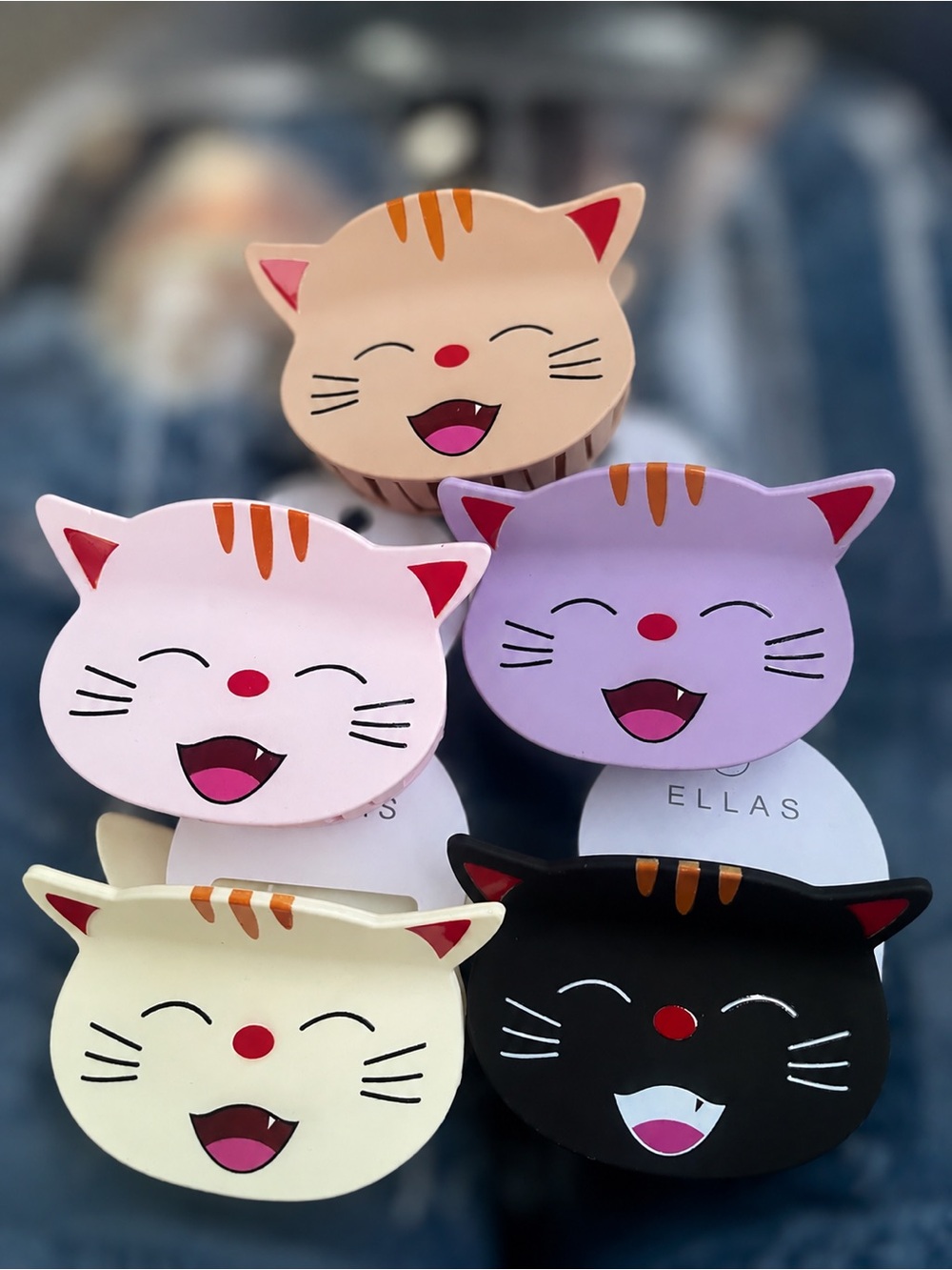 Cute Cat Face Catnip Toy - Pink, Purple, Cream, Black, Peach